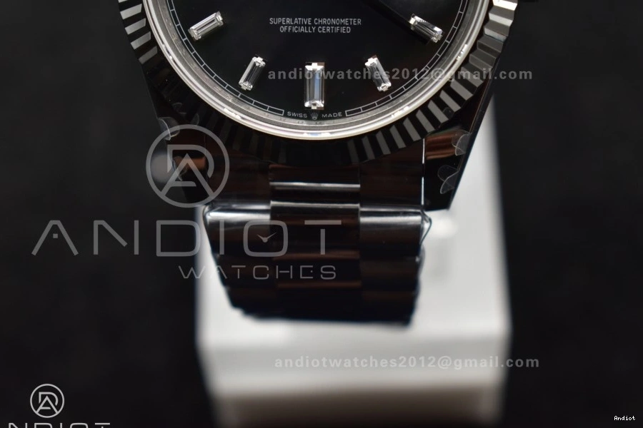 A2836 40 Weight) GMF Steel (Gain on Crystal President V3 Black Dial 904L Bracelet SS DayDate 0220